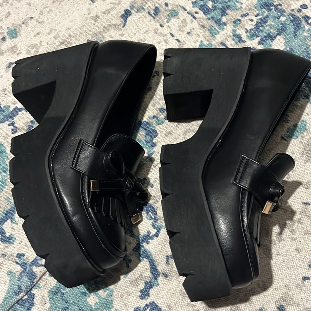 Black Platform Loafers - Picture 4 of 5
